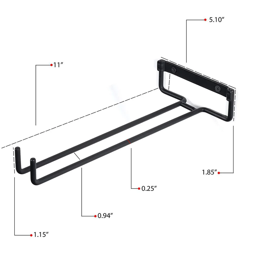 Iron Wine Glasses Holder Wall Mount Decorative Cup Hanging Rack Storage For Cabinet Bar Stemware Organizer