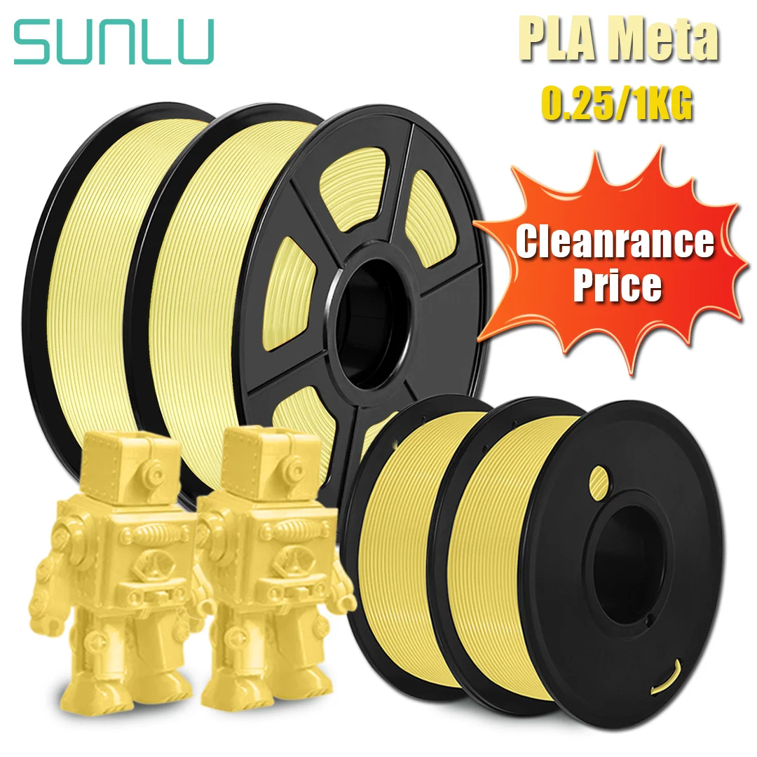 Clearance SUNLU PLA/PLA Meta Filament Fluidity Neat Line 3D Printer 1.75mm 0.25/1KG Spool For 3D Printing Refill Fast Shipping sunlu pla matte 1 75mm 1kg spool 10 rolls frosted texture neat line tangle free high quality fdm 3d printer filament consumables