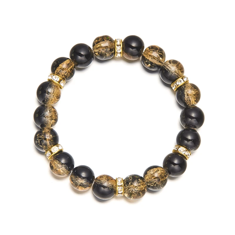 Koreanisches Kristallglas-Perlenarmband für Frauen Luxuriöses Buntes Perlen-Elastikarmband Handgefertigter Original-Schmuck Geschenk – Detail 10