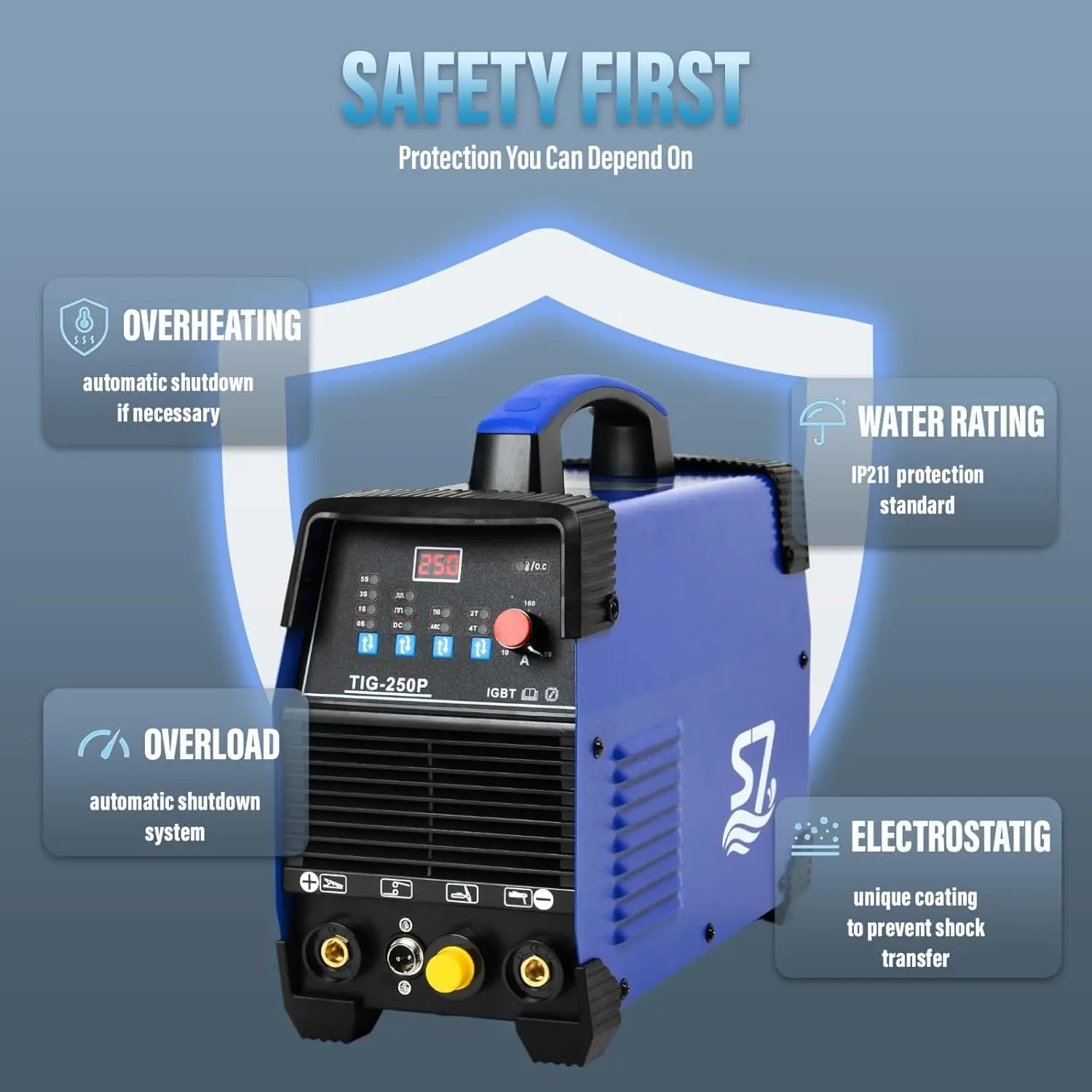 Welder 250 Amp 2T/4T 110&220V ARC/DC TIG/PULSE 3 In 1 TIG Welding Machine 3