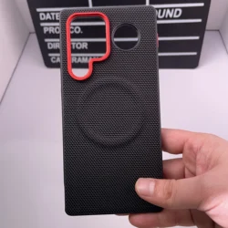Premium Magnetic PU Leather Case with Wireless Charging for ZTE nubia RedMagic 11 Air (Black)