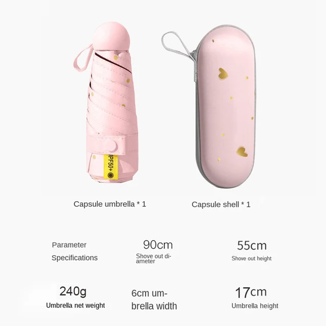 Mini Kapszula Zseb Esernyő Fény Napsütéses Esős Nap És Eső, Uv Védelem, Hordozható, Könnyű Parasza Paraszuák - Image 6