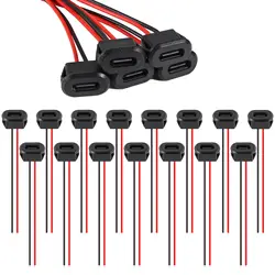 Waterproof Type - C Female Socket Connector with Card Buckle - 5/10/20pcs Pack (20pcs)