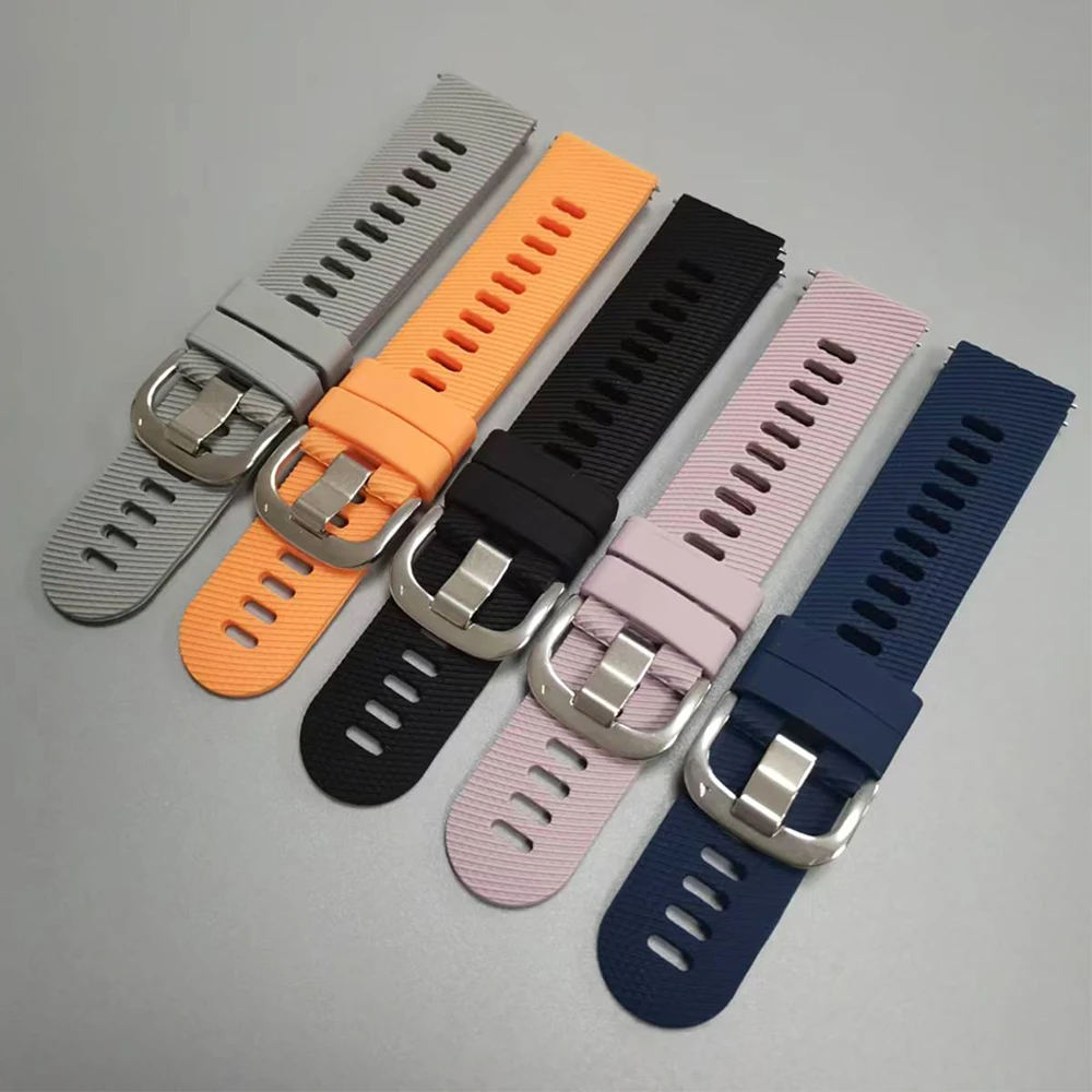 Enhanced Soft Rubber Sports Strap | Premium Replacement Bracelet, 20mm/22mm