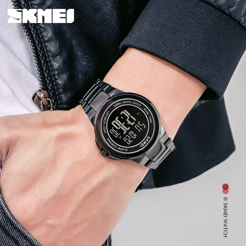 SKMEI 1712  2 Time Stopwatch Fashion LED Waterproof Watches relogio masculino Men Sport Watch Mens Digital Wristwatches 4