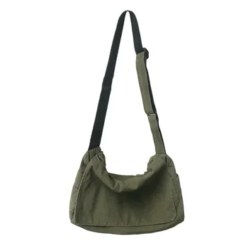Borsa a Tracolla Morbida in Tela per Donna, Stile Hobo, per Studenti, Tempo Libero, Dimensioni Medie, per Libri Scolastici, Laptop, Borsa Messenger Laterale