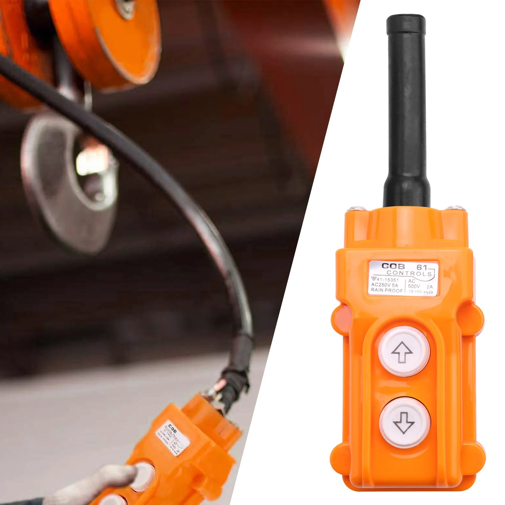 New Water Proof Hoist Crane Pendant Up Down Station Pushbutton Switch