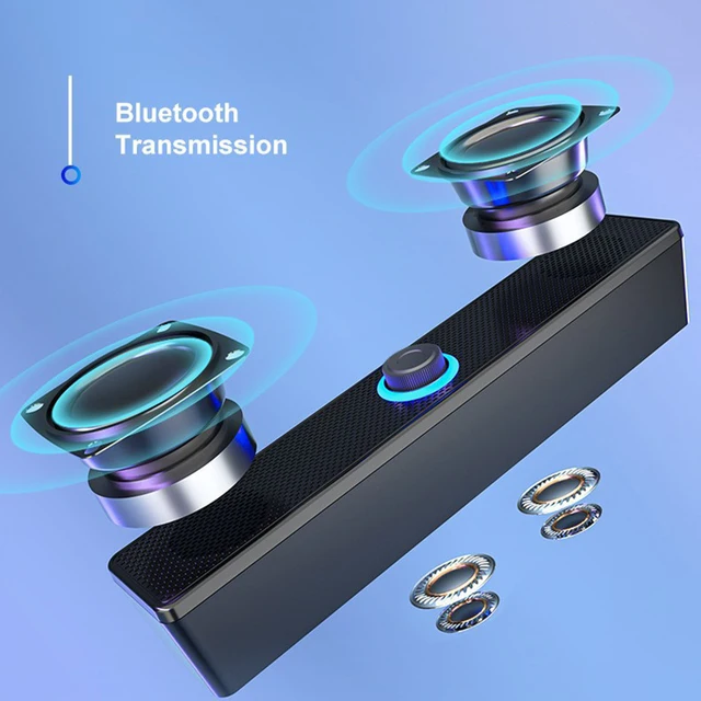 4D Stereo Bluetooth 5.0 Speaker 360° Surround Subwoofer Computer Speakers Sound Bar Sound Box for Home Theater TV Laptop PC 3