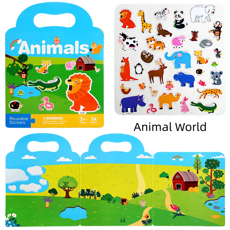 Reusable Toddler Sticker Book 6 Pack Educational Activity Set_voghion.com