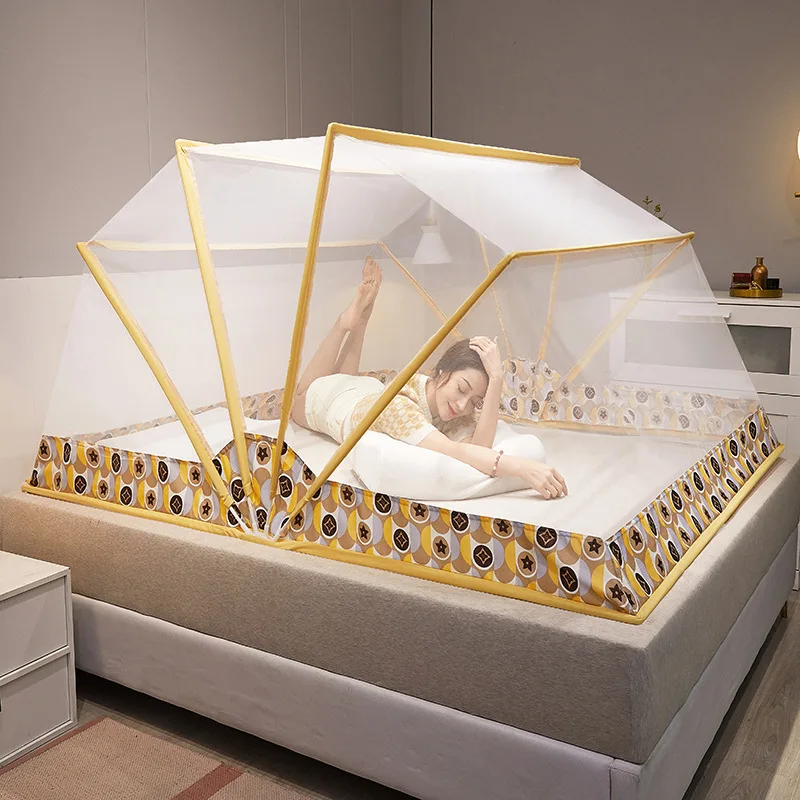 여름 접이식 모기장 무료 설치 학생 기숙사, 모기 방지 커버 침대, 텐트 침대 캐노피, 가정용 섬유 