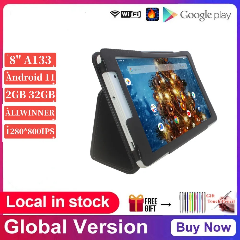 google-play-tablet-8-''andriod-11-allwinner-a133-tablets-pc-quad-core-2gb-32gb-64-bits-1280-x-800ips-netbook-presente-capa-de-couro