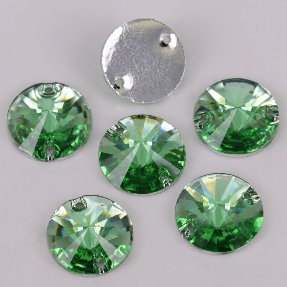 Resin Rhinestones 100pcs/Lot 10mm 12mm 14mm 16mm 18mm Rich Colors Flat Back Rivoli Round Sew On Stones