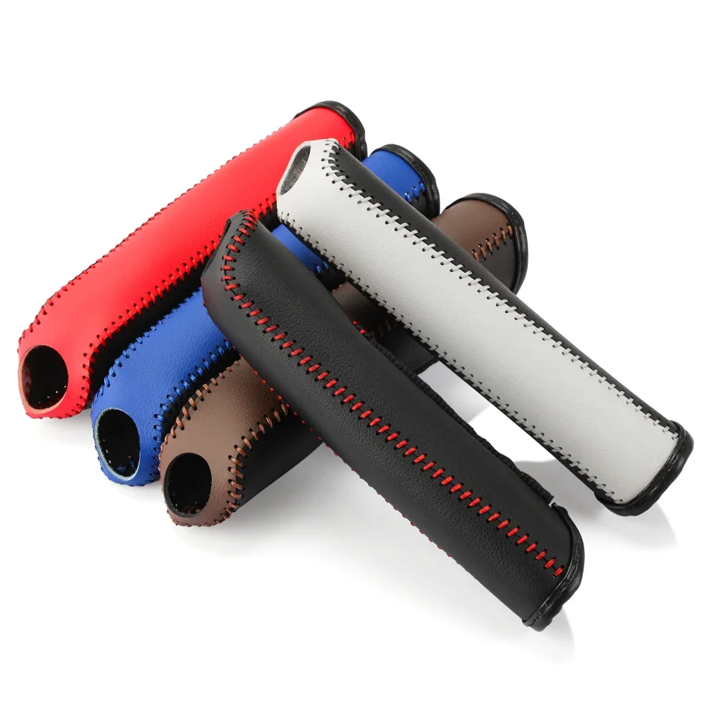 Car Leather Gears Handbrake Cover for BMW E90 E60 E70 E87 1 3 5 6 Series M3 M5 X1 X5 X6 Z4 hand brake cover