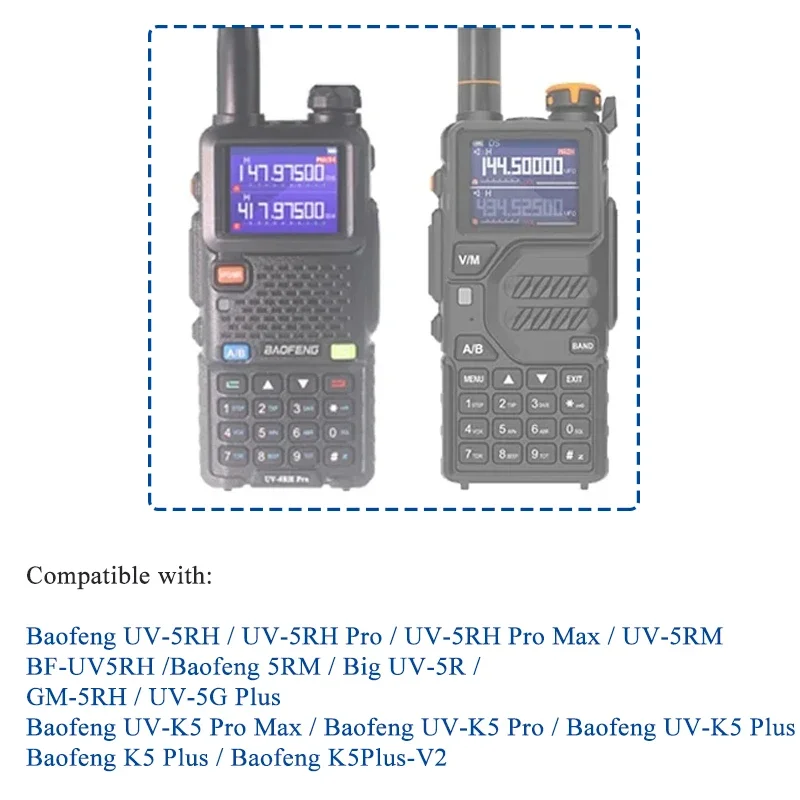 Baofeng UV-5RH Pro Battery 2500/3800mAh Optional USB-C Charger BF-K5 Plus UV-5RH Max GM-5RH Walklie Talkie Rechargable Batteries 5
