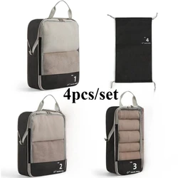 4 - Piece Travel Packing Cubes Set - Luggage Organizer Bags for Clothes and Accessories (Black)