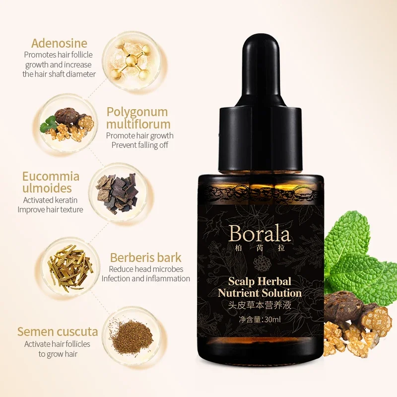 Borala Hair Growth Aftercare Tattoo Scalp Repairing Hair Scalp Herbal Nutrient Solution Growth 30ML/Bottle Aftercare Liquid