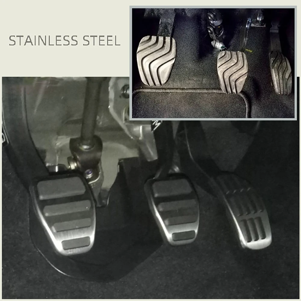 Car pedals stainless steel pedal cover stainless steel car gas fuel brake pedal non-slip pedal pad for Renault Megane IV AT MT