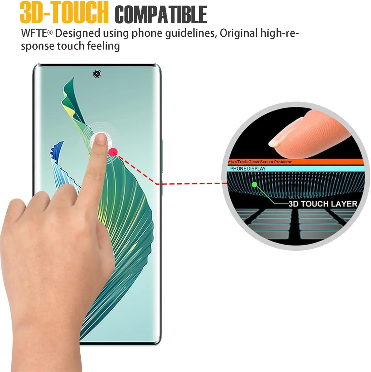 Pack of 1/4 Premium Toughened Glass Screen Protectors - Full Coverage, 3D Design