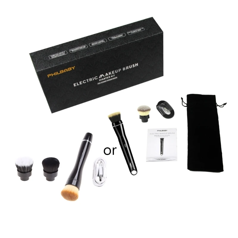 

50LD Portable Electric Makeup Brush 360 Rotating Cosmetic Powder Brushes
