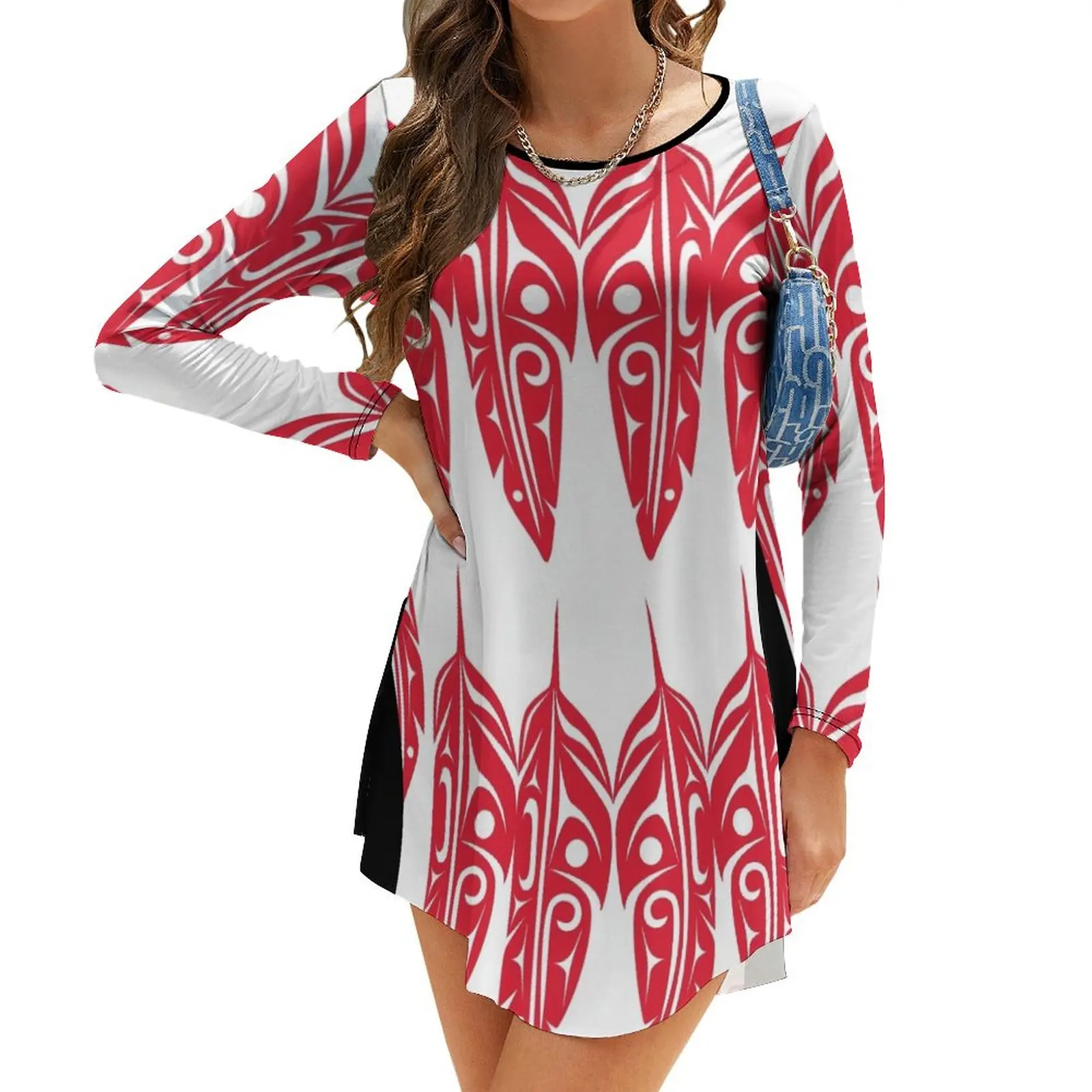 

Four Red Feathers Long-Sleeve Dress dresses for women 2024 luxury designer party long dress women