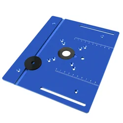 Enhanced Aluminum Router Table Insert Plate with Miter Gauge for Precision Woodworking and DIY Projects (Blue Plate)