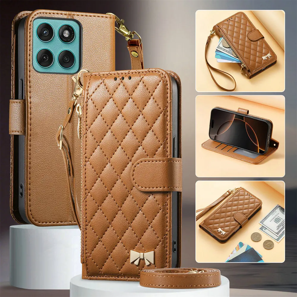 Edge70 Fusion Plus 5G Zipper Leather Wallet Flip Case with Air Signature Cover