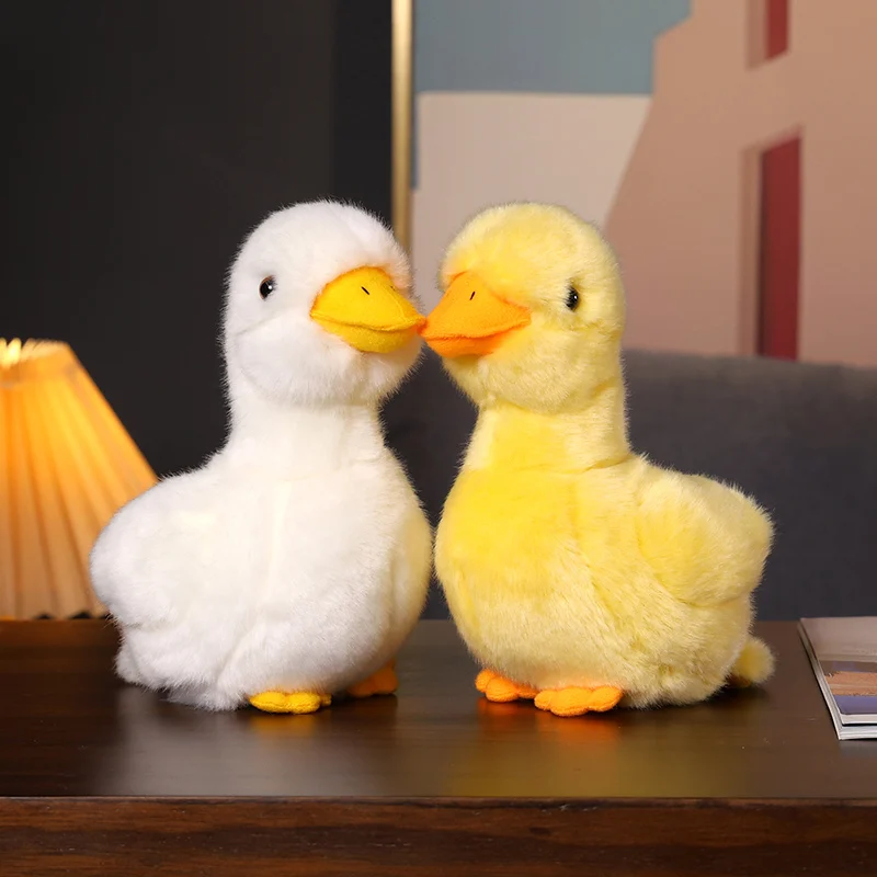 

Simulation Cute Little Yellow Duck Plush Toys Soft Stuffed Animals Fluffly White Hair Ducks Doll for Kids Girls Gifts Home Decor