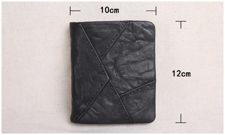 Organisatoren Designer handgemachte echtes Leder Nähte Männer kurze Brieftasche Mode Vintage Luxus Rindsleder ID Karteninhaber Geldbörse – Detail 1