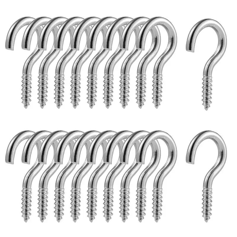 100pcs Iron Screw Hooks Heavy Duty Ceiling Hooks Multipurpose Screw Hook For Hanging Storage Iron wall hooks hanging hooks