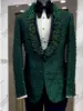 Luxury Pearl Beaded Men Suits Shawl Lapel Wedding Groom Tuxedos 3 Pieces Sets Business Male Prom Blazers Customized ropa hombre 1