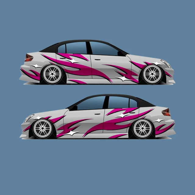 Flame Design Pattern Design Universal Suitable For Car Wrapping Car Sticker  Side Graphic Lightning Stripe Sticker Decal - Car Body Film - AliExpress