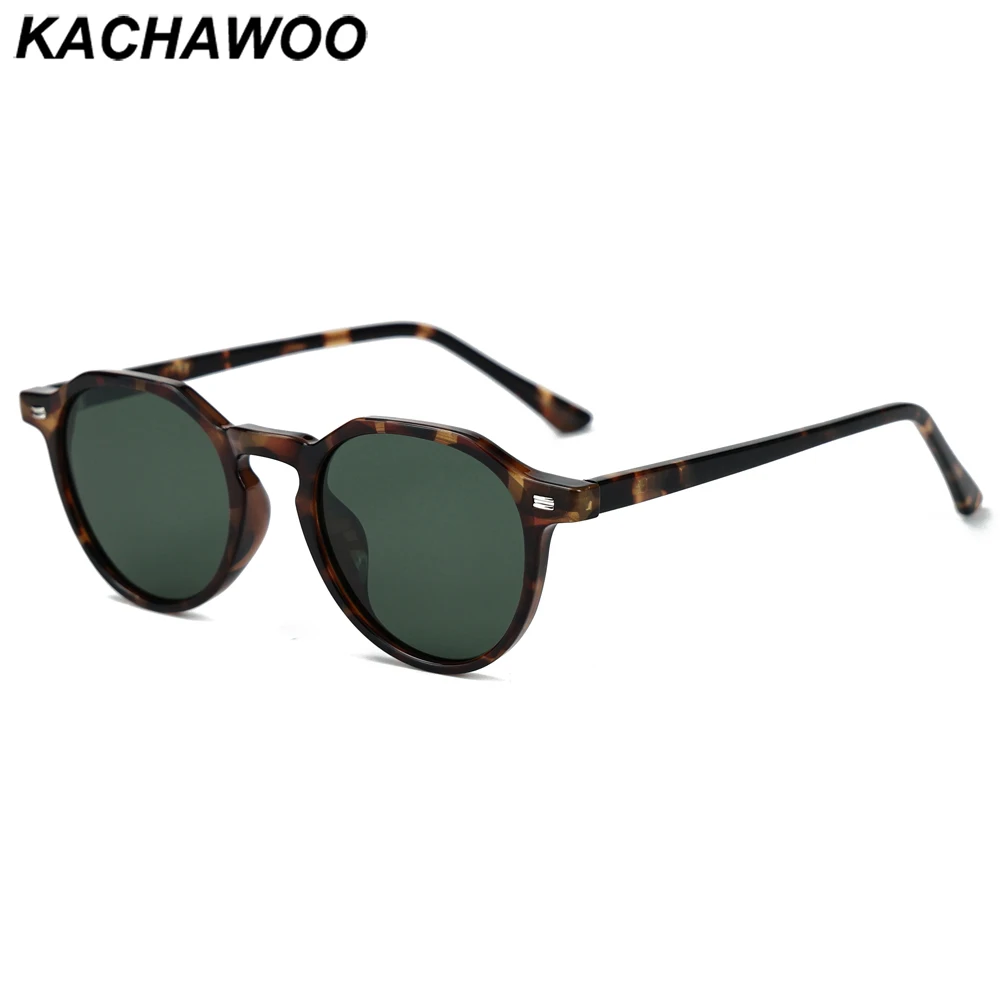 Kachawoo Polarisierte Sonnenbrille für Herren, Leopardenmuster, grüner TR90-Rahmen, Acetat, modische Sonnenbrille, Damen, Unisex, Sommerbrille, Reisen
