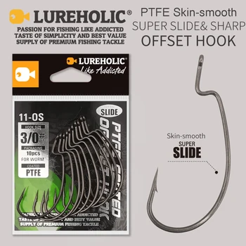 LUREHOLIC PTFE Super Slide Offset Worm Hooks 1