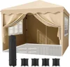 10x10FT Pop Up Canopy with 4 Sidewalls, Ez Up Commercial -Series Instant Canopy Tent, Outdoor Portable Gazebo with Wheeled Bag 1