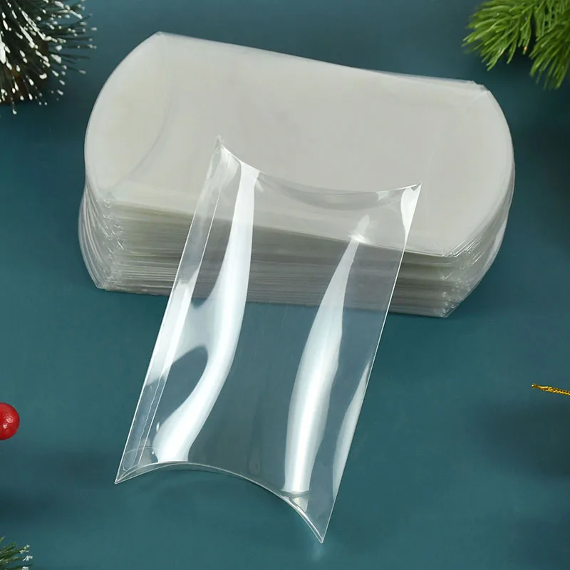 10 stücke transparente Geschenk verpackung Box Kissen Form Candy Box Tasche DIY Hochzeits feier Geschenk für Gast Plastik boxen liefert
