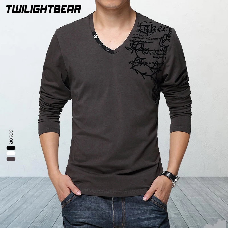 Oversized Men's Tshirts Long Sleeve Shirt Spring Autumn Camisetas Pure