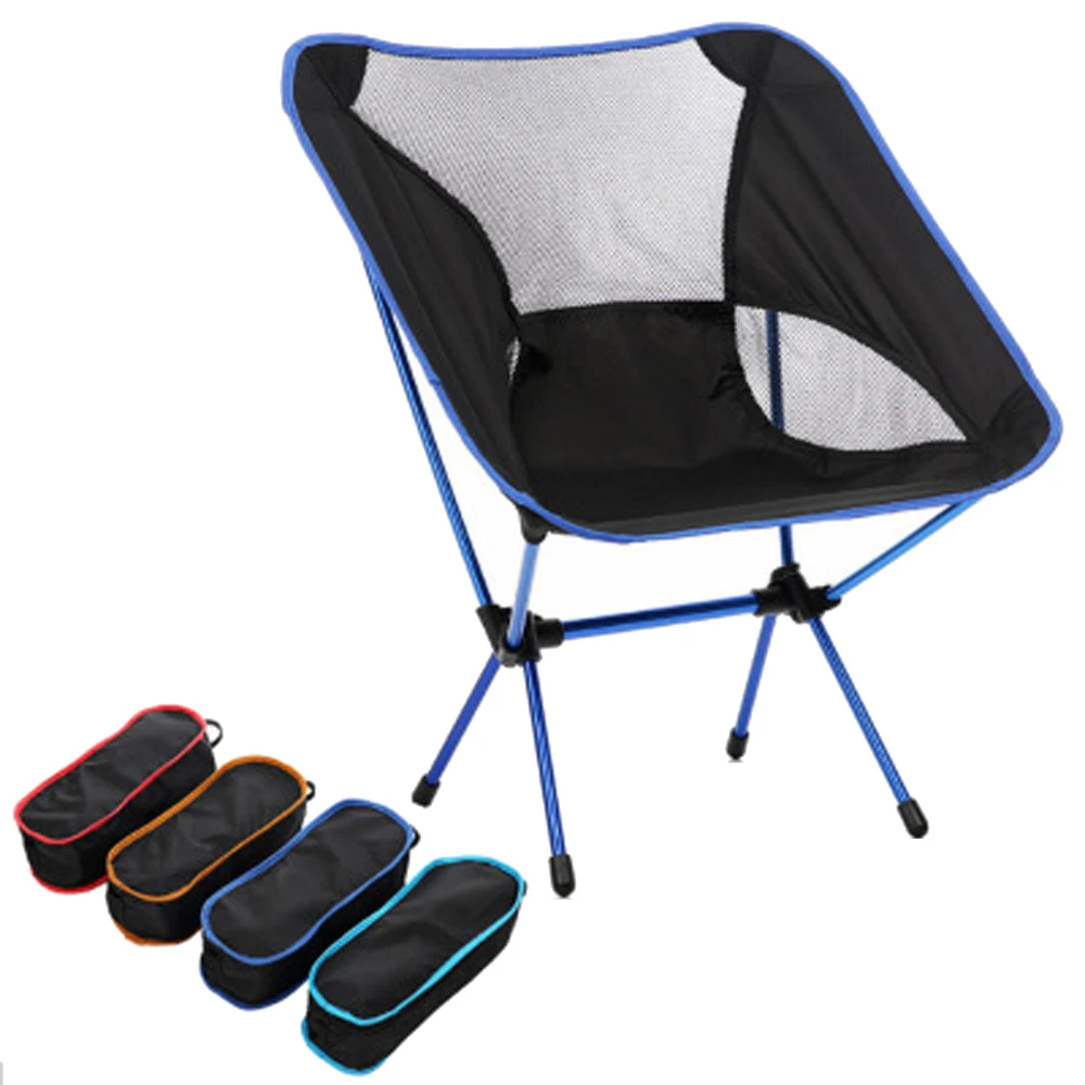 Portable Beach Chair Folding Lounge Backrest Camping Chairs Carry Bag Lightweight Fishing Picnic Travelling Tools