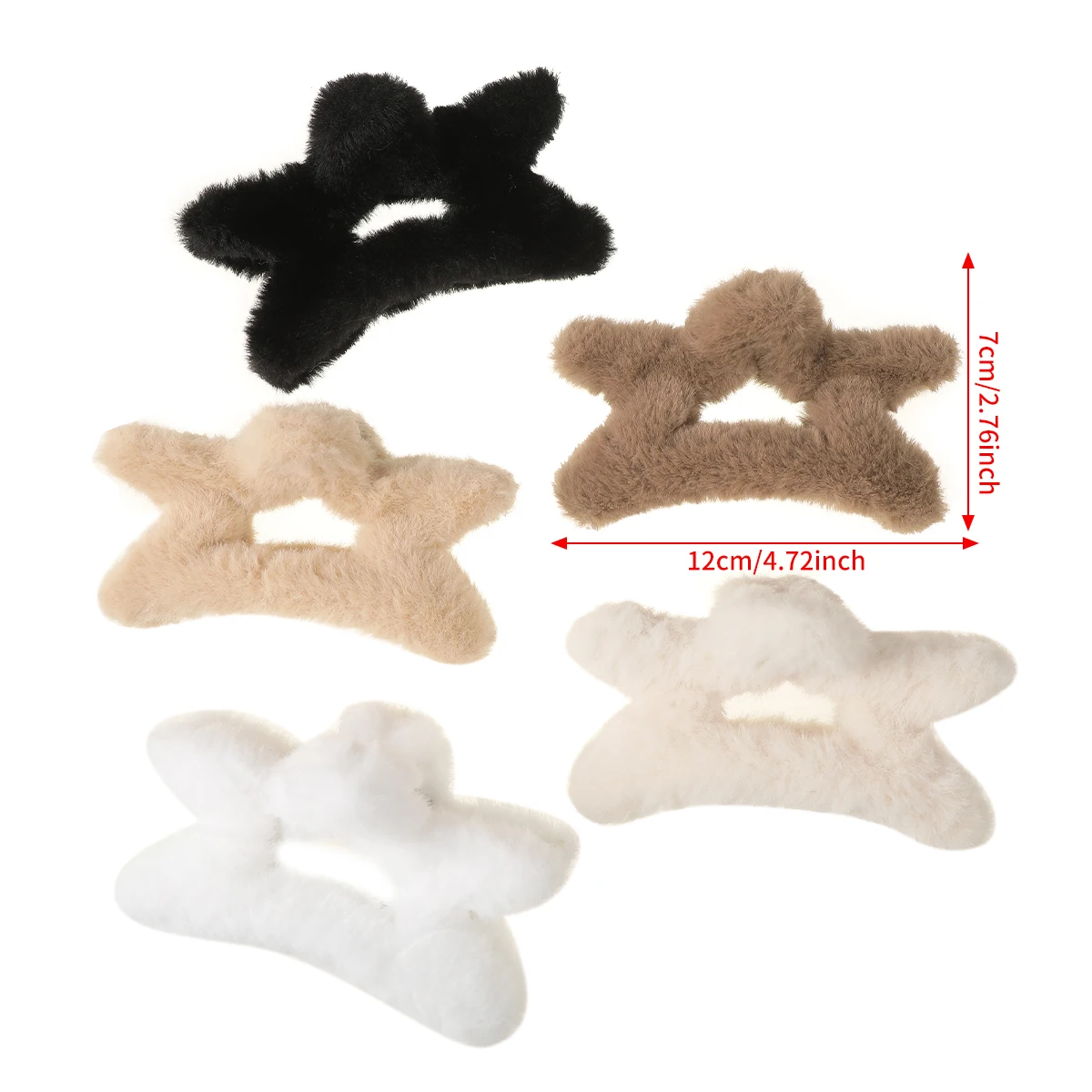 Star Shape Plush Hair Claw Elegant Acrylic Hairpins Faux Fur Hair Clip Barrette Crab Headwear for Women Girls Hair Accessories
