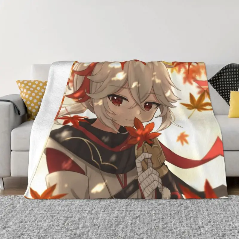 

Genshin Impact Fall Kazuha Blanket Warm Fleece Soft Flannel Anime Game Throw Blankets for Bed Sofa Travel Spring Autumn 1