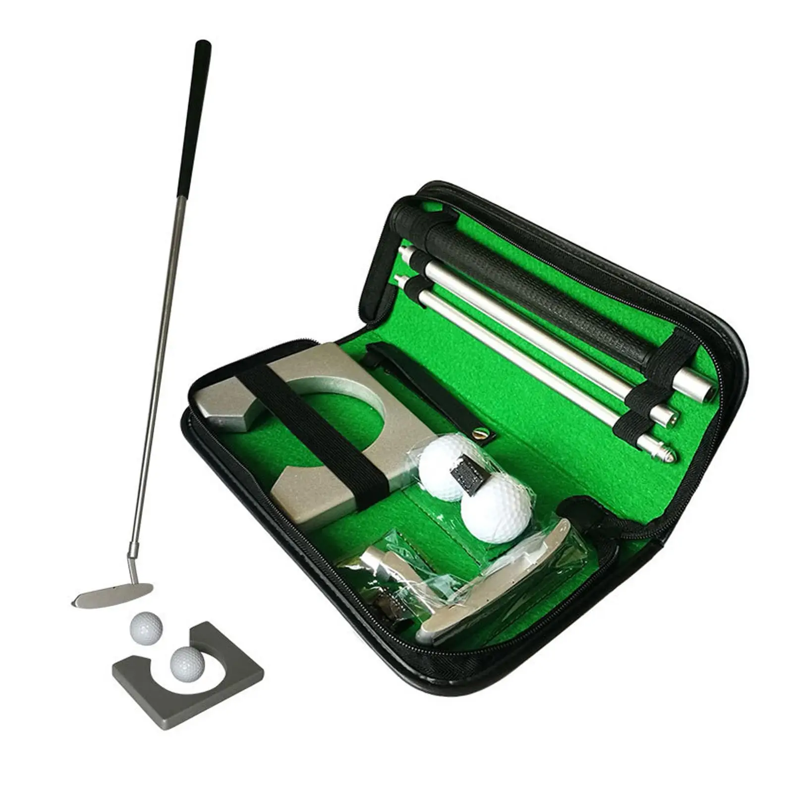 Portable Mini Golf Equipment Practice Kit Gift Set with Detachable Golf Putter Set Hand Indoor Golf Training Aid Kit Portable Mini Golf Equipment Practice Kit Gift Set with Detachable Golf Putter Set Hand Indoor Golf Training Aid Kit