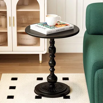 Vintage Coffee Table Living Room Side Table American Small Round Desk Bedroom High-grade Bedside Table Furniture Ornaments
