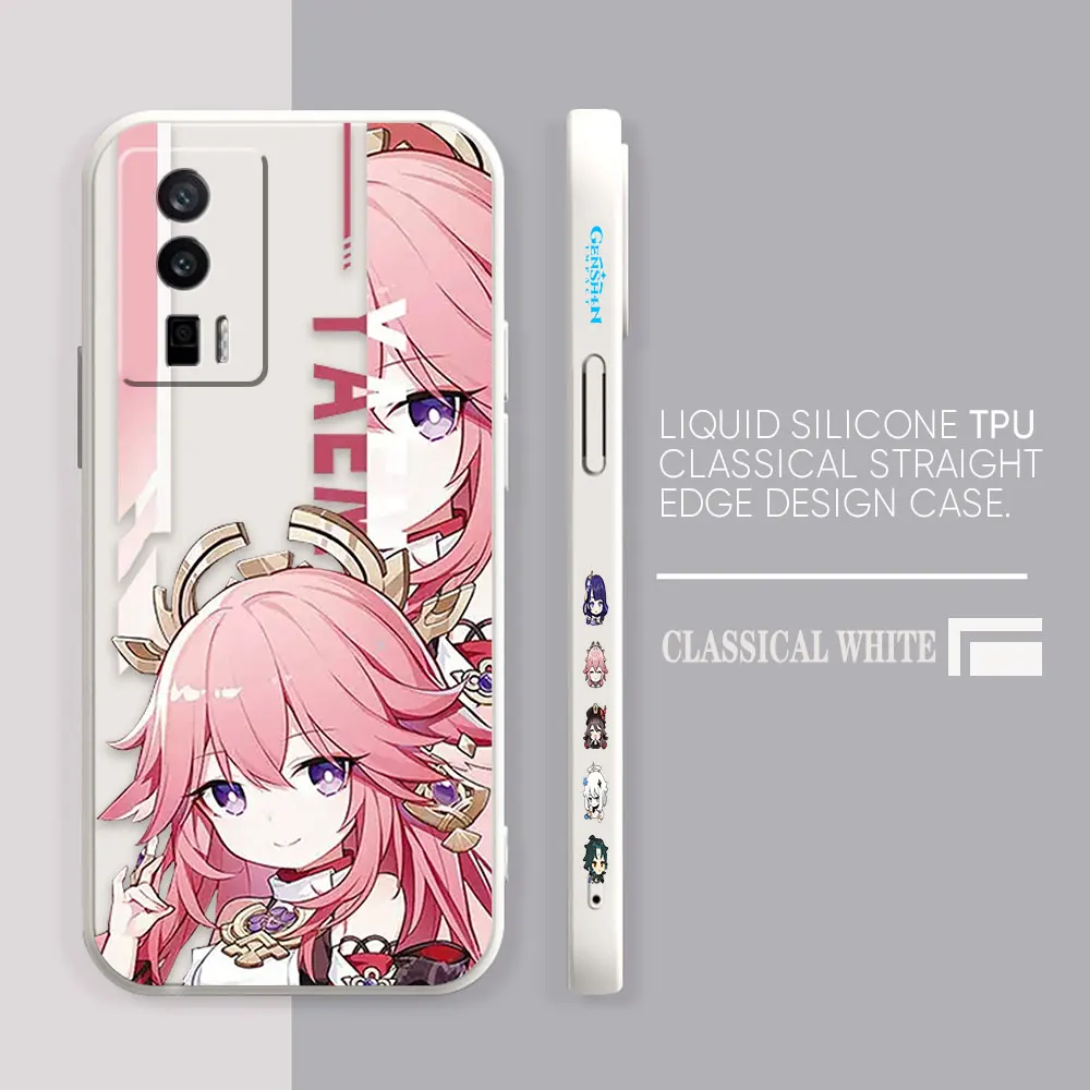 thumbnail image 1 of Case For Redmi K60E K50 K40S K40 K30 K20 10C 9 8A 8 10 Pro 4G 5G Colour Simple Liquid silicone Case Hot Game Genshin impact, 1 of 5