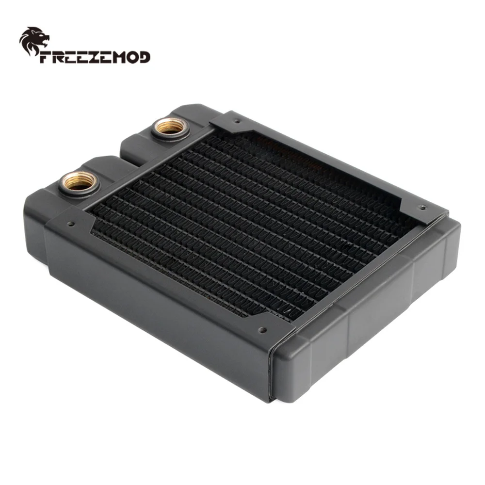Zemod-radiador de Cobre para pc Water Cooler Liquid Cooling Row 14 Flat Tube Latão Fins 12cm Fan Bit Gamers Refit 120 mm - Imagem 6