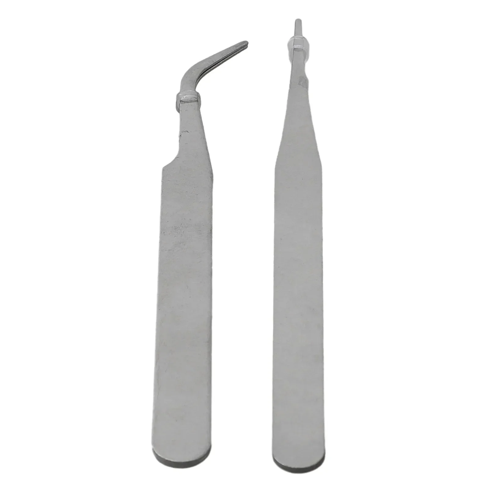 Tip Tweezers 2pcs Tweezers Anti-magnetic Curved Straight Dismantling Hand Tool Set Mini Picking Up Parts precision tweezers,tweezer tool