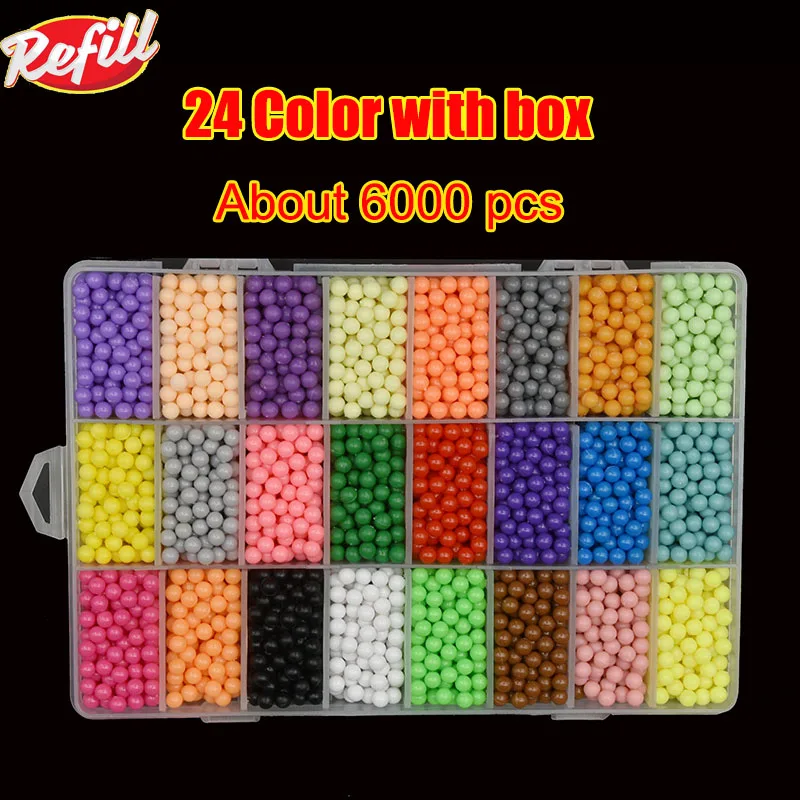 6300Pcs Fuse Beads Kit For Kids DIY Crafts, 24 Colors Iron Bead Elting