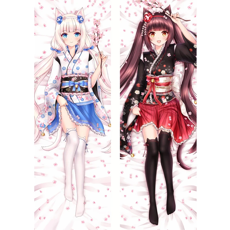 

MMF Nekopara с сексуальными ушками животных Girl Шоколад и ваниль Sayori Dakimakura наволочка кошка рай Кокосовая наволочка