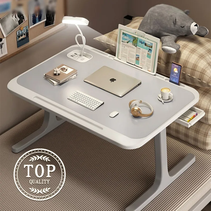Home computer desk bedroom study desk new upgraded table board rechargeable small bed table multifunctional folding lifting