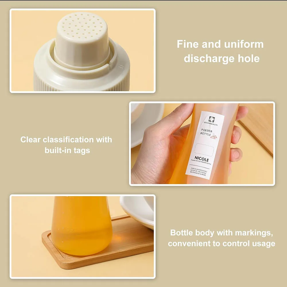 케이크 시럽 디스펜서, 350ml 눈금 표시가 있는 간편한 플라스틱 시럽 짜는 병, 꿀, 베이킹, 바베큐, 샐러드 드레싱 보관용
