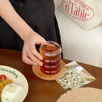 Glass Cup Household Corrugated Glass Cup Coffee Milk Cup Transparent Glasses Ice Juice Mug Tea Cup Drinkware Retro 4