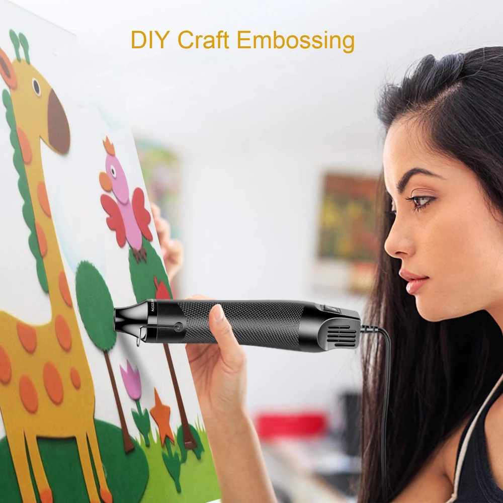 220V DIY Heat Gun Electric Power Tool Hot Air Gun 300W Temperature Gun with Supporting Seat Shrink Plastic DIY Craft Tool 5